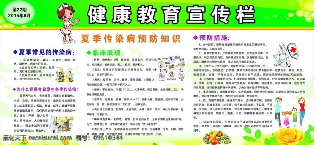健康教育 宣传栏 健康 教育 展板 夏季传染病