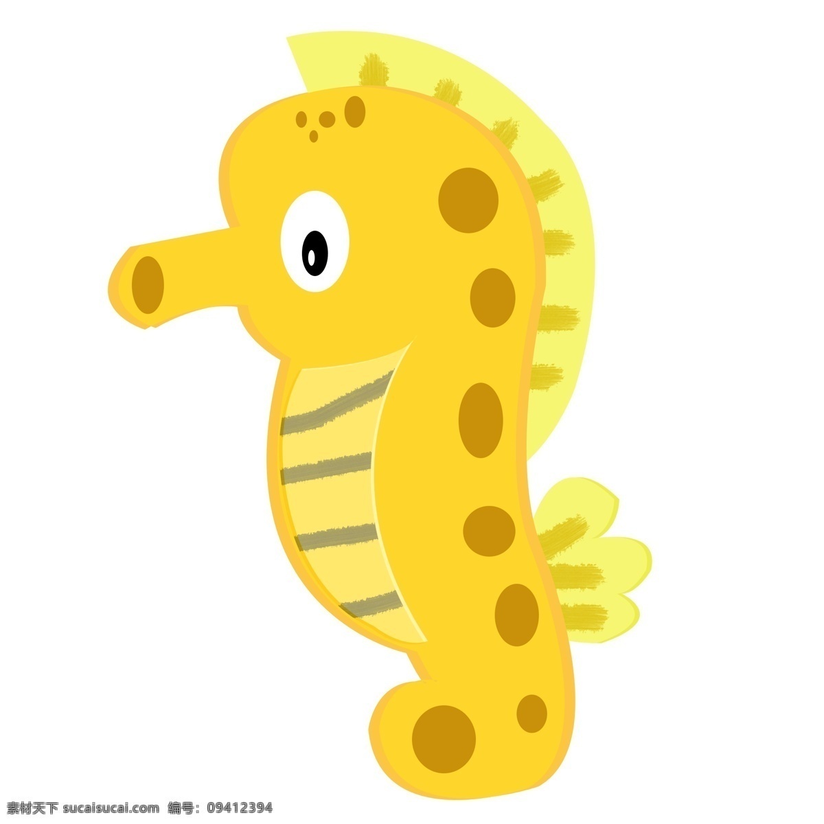 黄色可爱海马 海马 动物 海洋生物