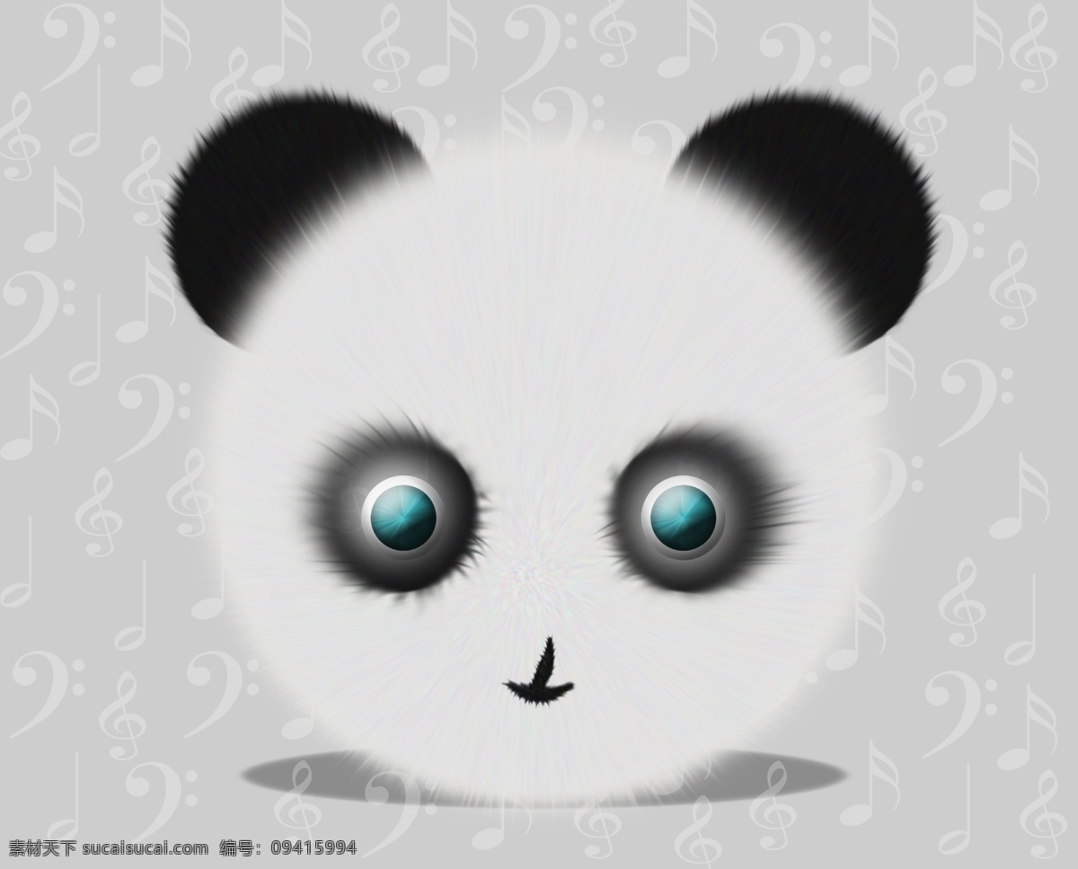 可爱卡通熊猫 卡通熊猫头 小熊猫 卡通国宝 卡通动物 可爱精灵 灰色