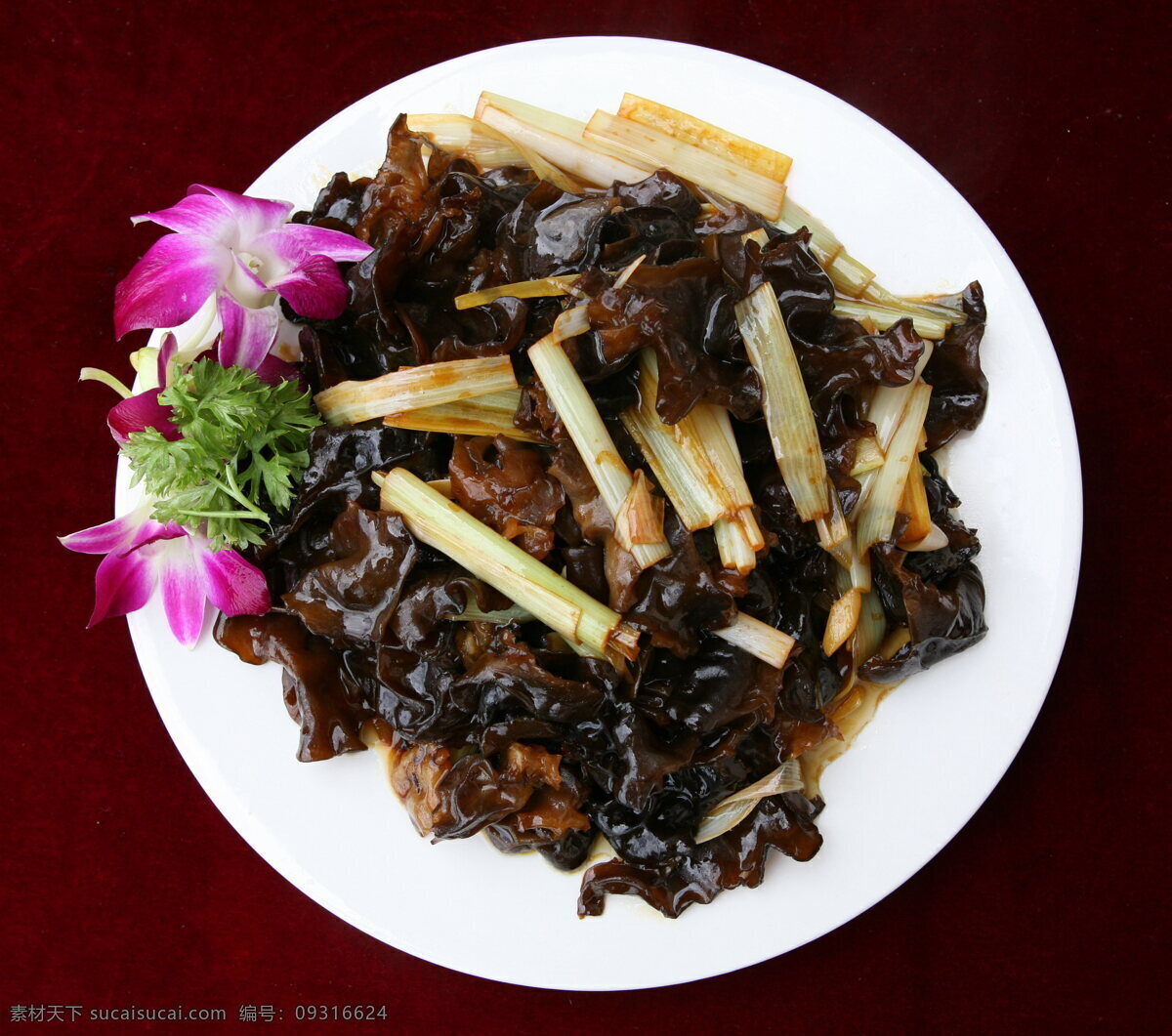 葱爆木耳 餐饮美食 传统美食 摄影图库