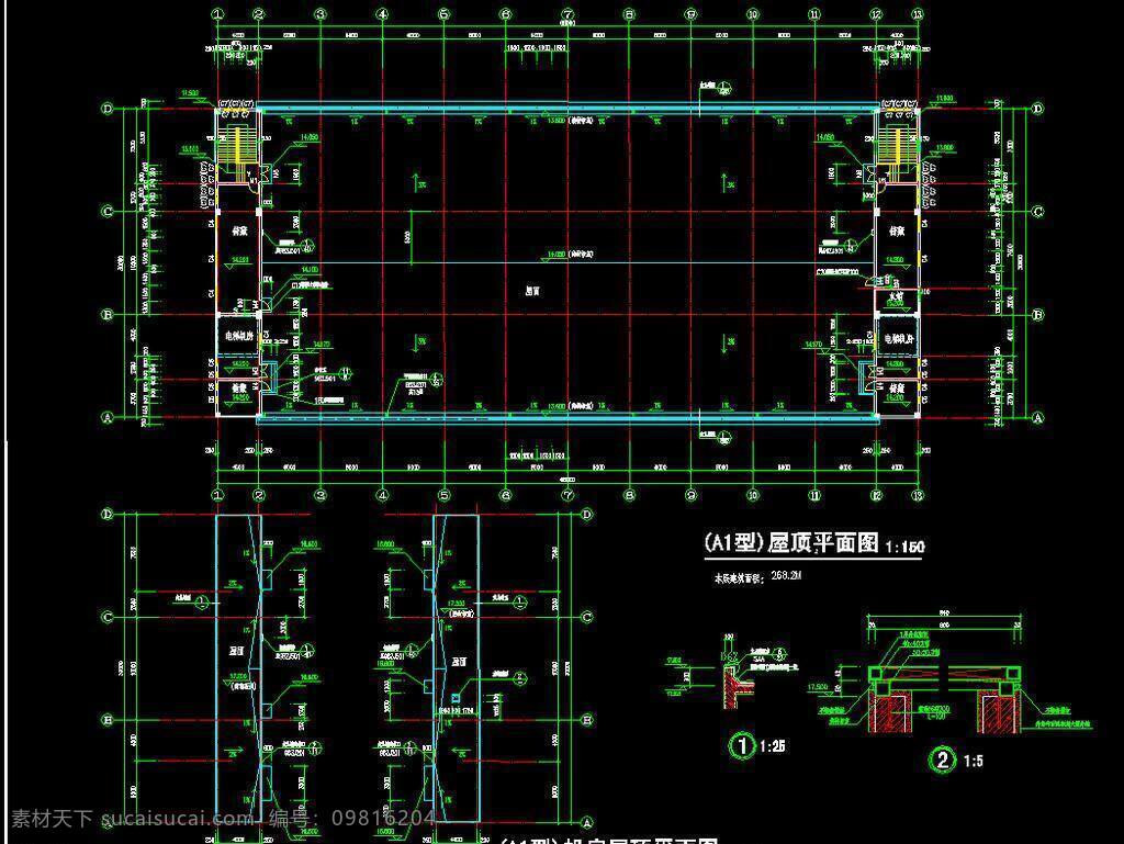 cad 厂房 厂区 工业园区 环境设计 建筑设计 平面图 企业 施工图 室内设计 a1 型 机房 屋顶 平面 dwg 图纸 装修 装饰 规划区 福永镇 凤凰村 三 图 源文件 cad素材 室内图纸