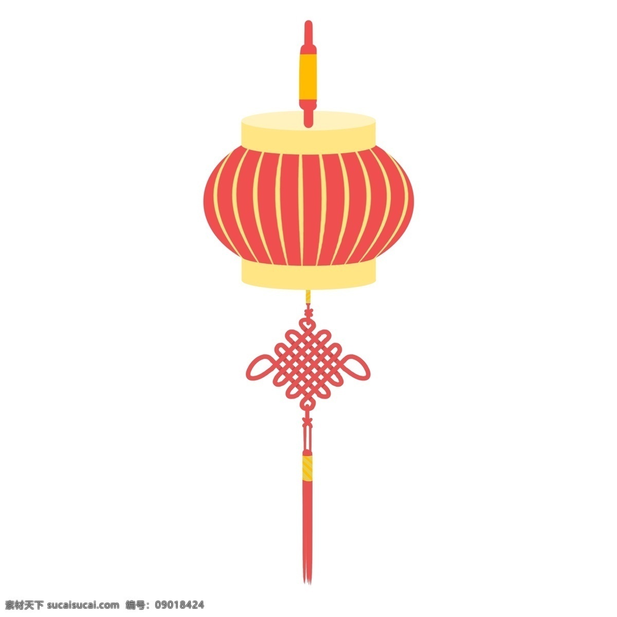 中国 风 创意 灯笼 中国结 中国风 国风 红色 中国红 传统的 装饰风格 插画 免抠图 流苏 卡通 金色