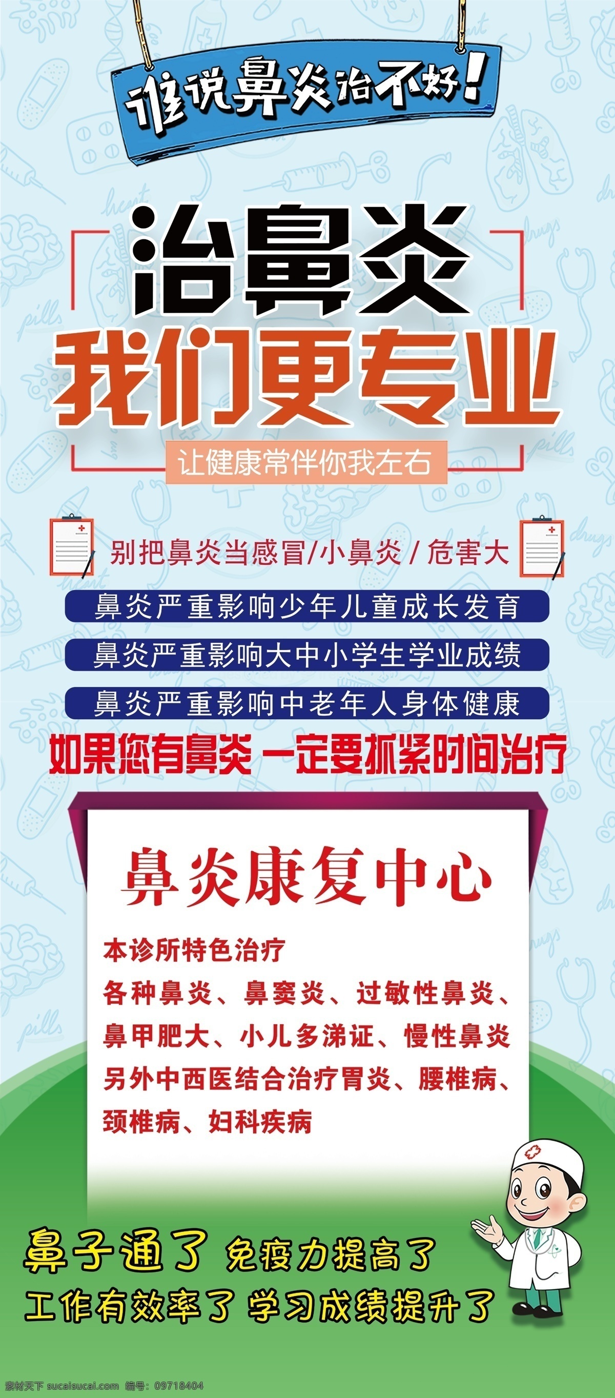 鼻炎展架 鼻炎馆 展架 海报 鼻炎海报