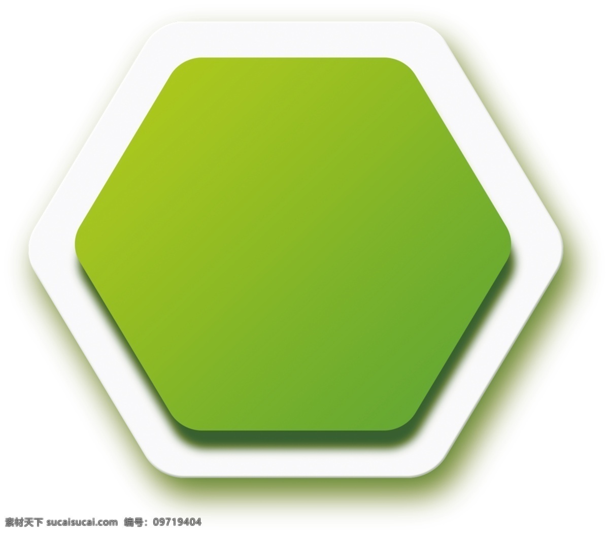 绿色形状 六边形 立体形状 立体六边形 形状 卡通边框