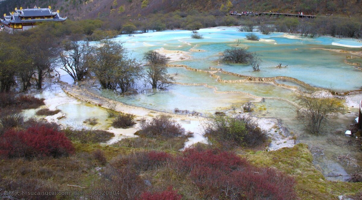 九寨沟 七彩 池 山水风景 图 家居装饰素材 山水风景画