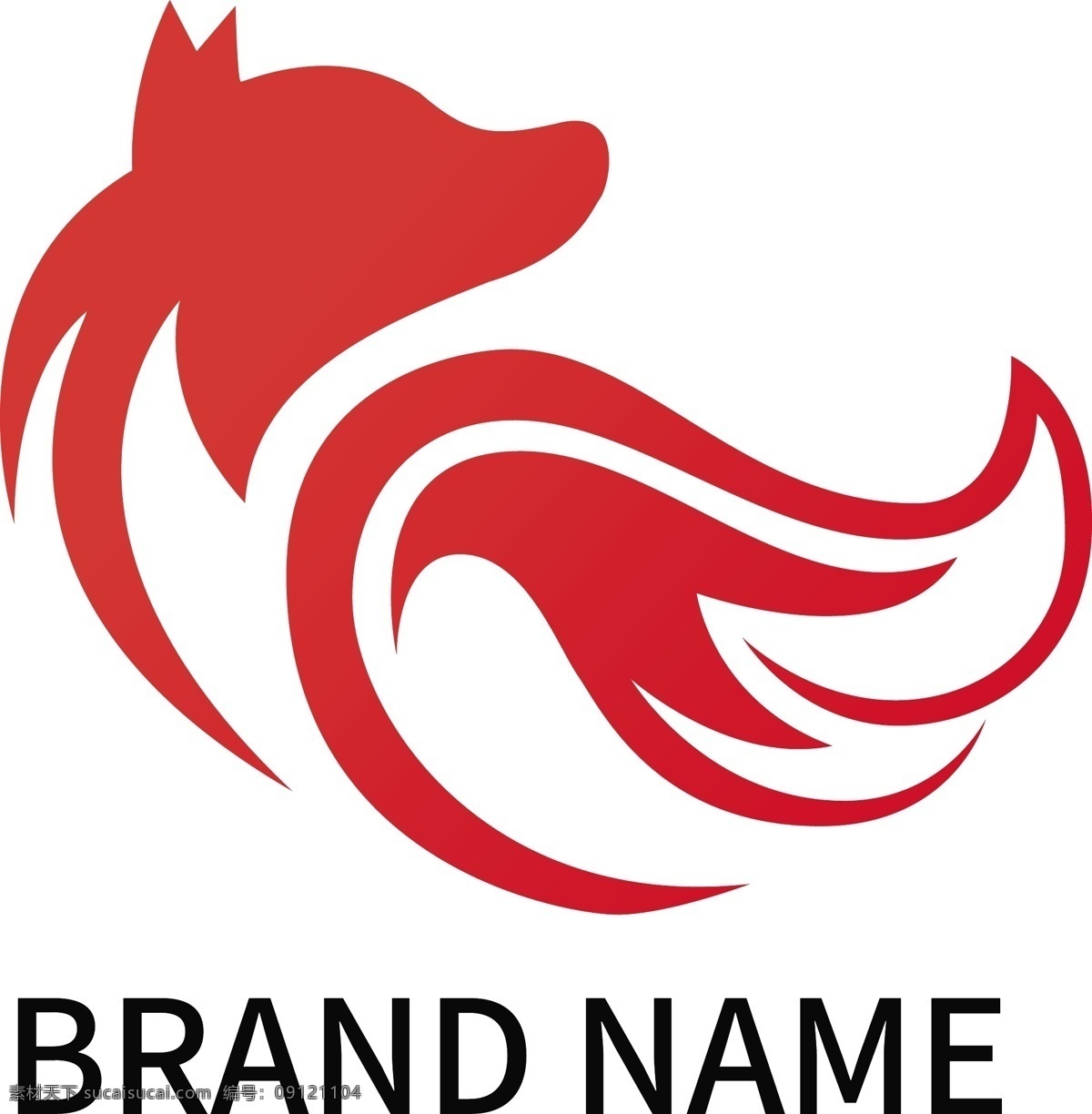 红色 狐狸 户外 服饰 服装 logo 狐狸尾巴 卡通动物 矢量动物 标记 矢量标志 狐狸矢 logo设计