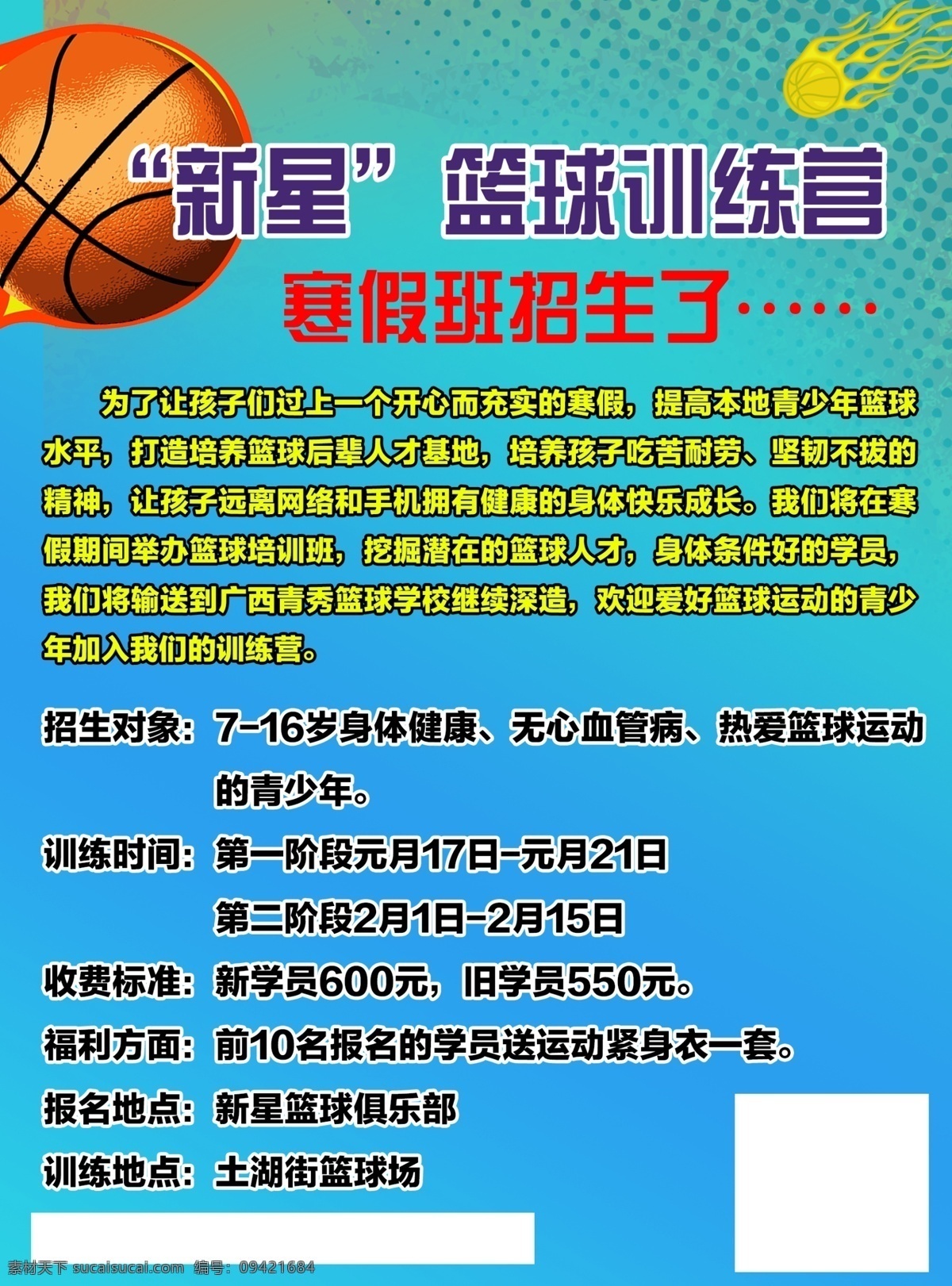篮球 训练营 海报 篮球单页 篮球招生