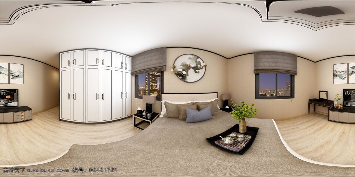 中式 客厅 室内设计 效果图 新中式 720度 全景 家装 照片 3d设计