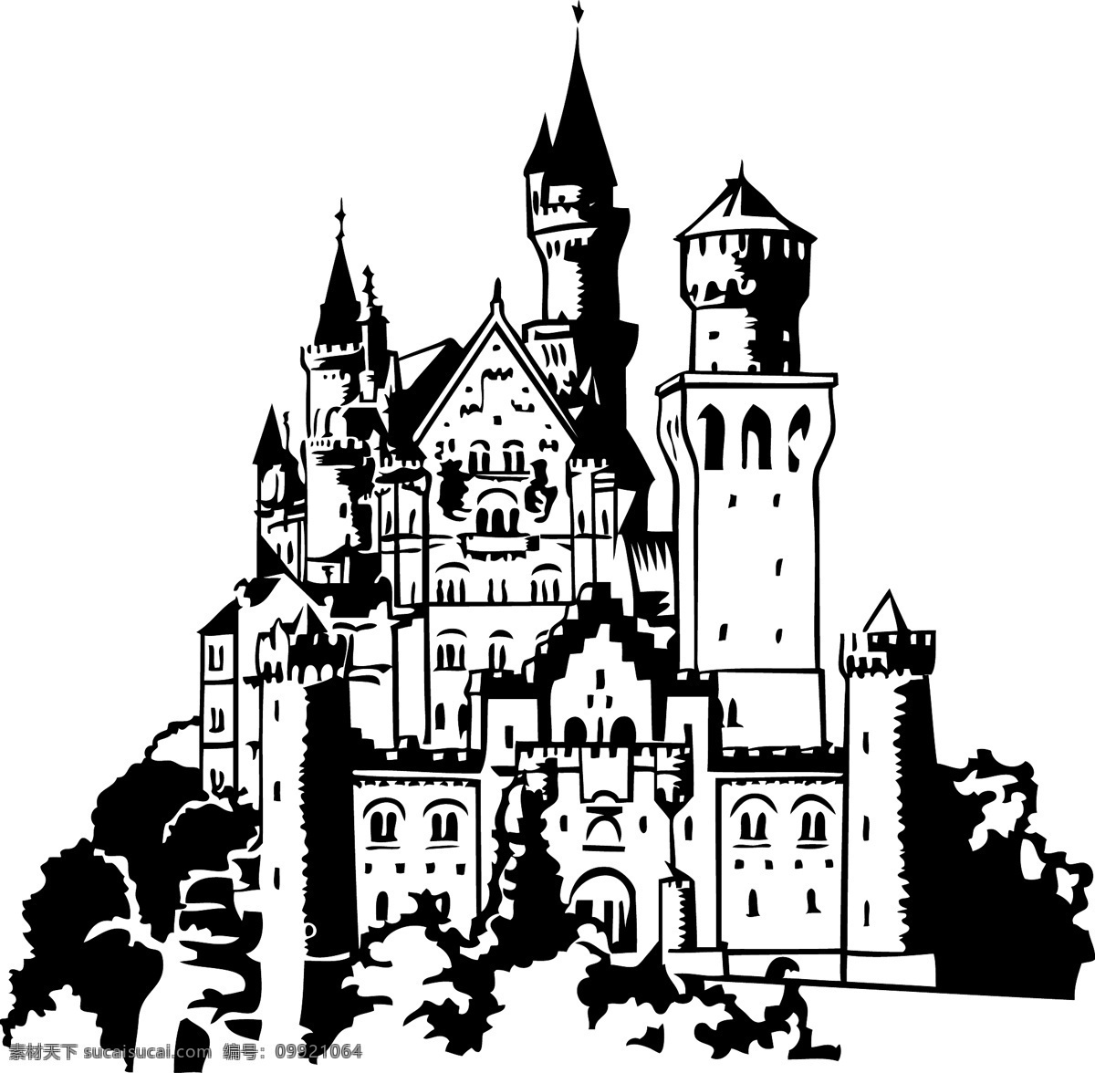 欧式 城堡 传统建筑 建筑家居 酒庄 欧式城堡 庄园 矢量 模板下载 家居装饰素材