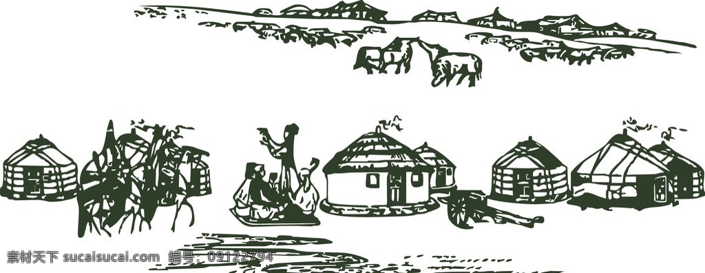 蒙古 草原 牛肉 蒙古包 蒙古人 蒙古族 草地 草 茶道酒道 动漫动画 动漫人物