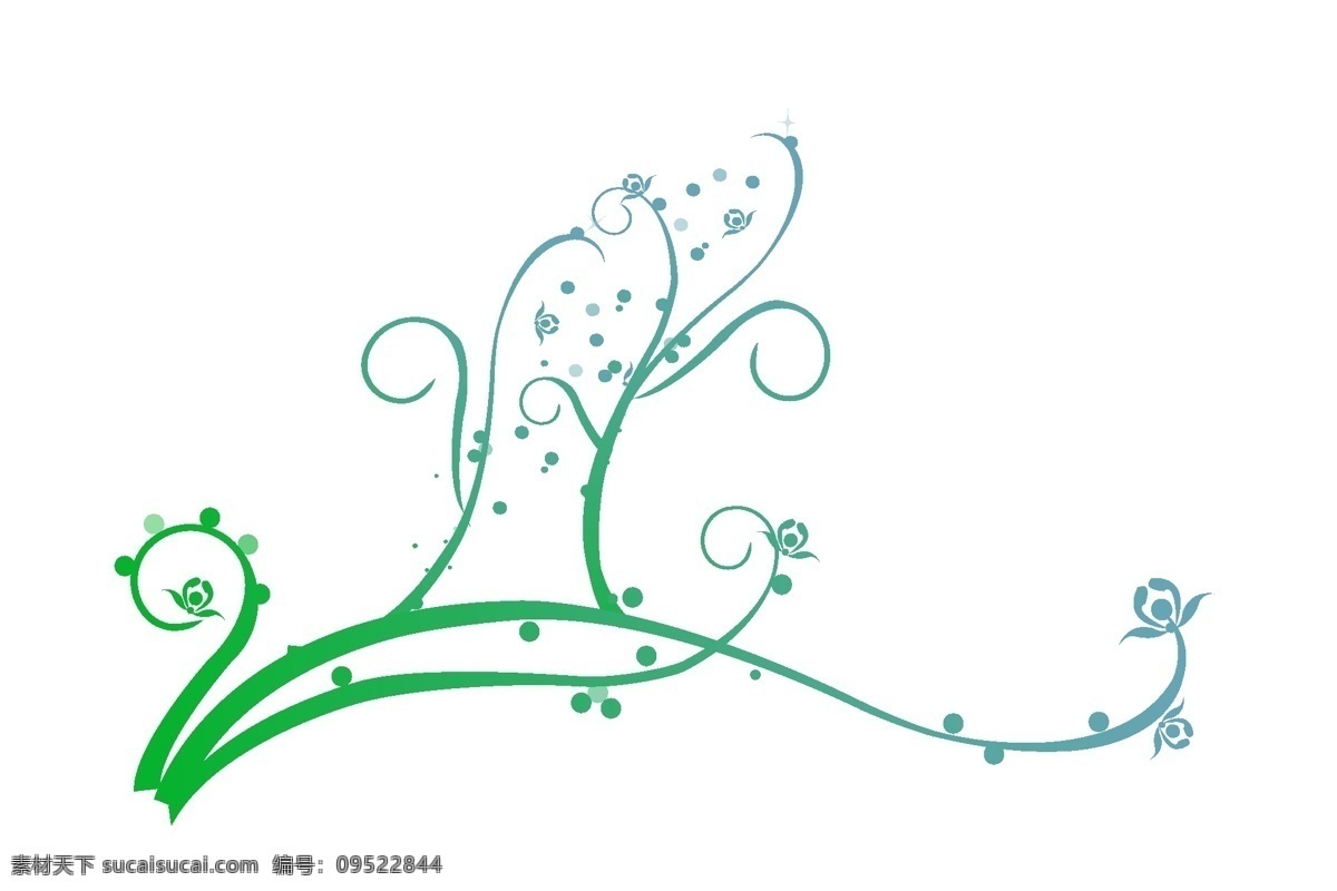 圆点 绿色 花 藤 插图 图案花藤 卡通设计 装饰花藤 创意设计 圆点图案 春季植物 绿叶花藤 唯美的花藤