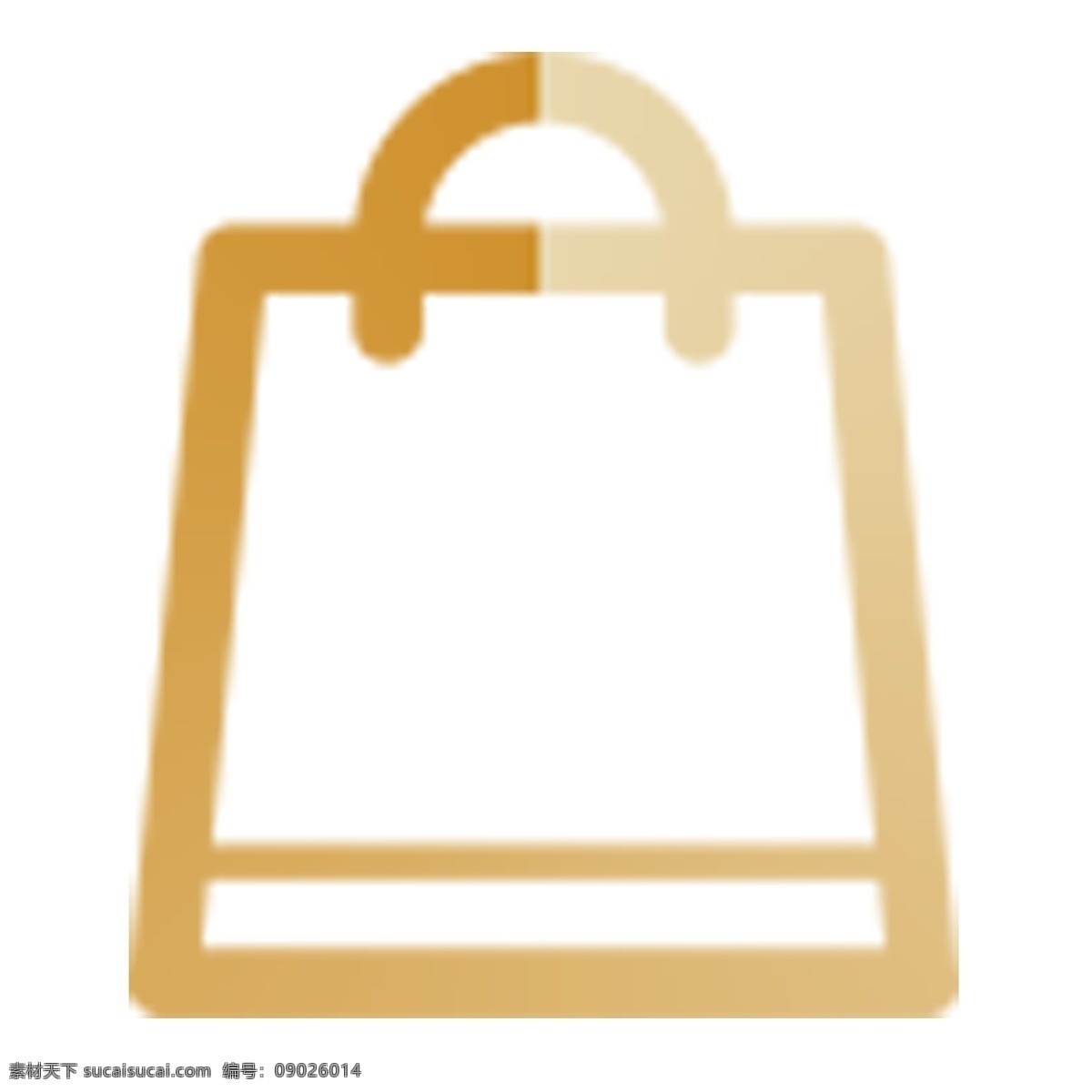 金色 购物袋 图标 袋子 金色图标 渐变图标 简约风格图标 设置线性图标
