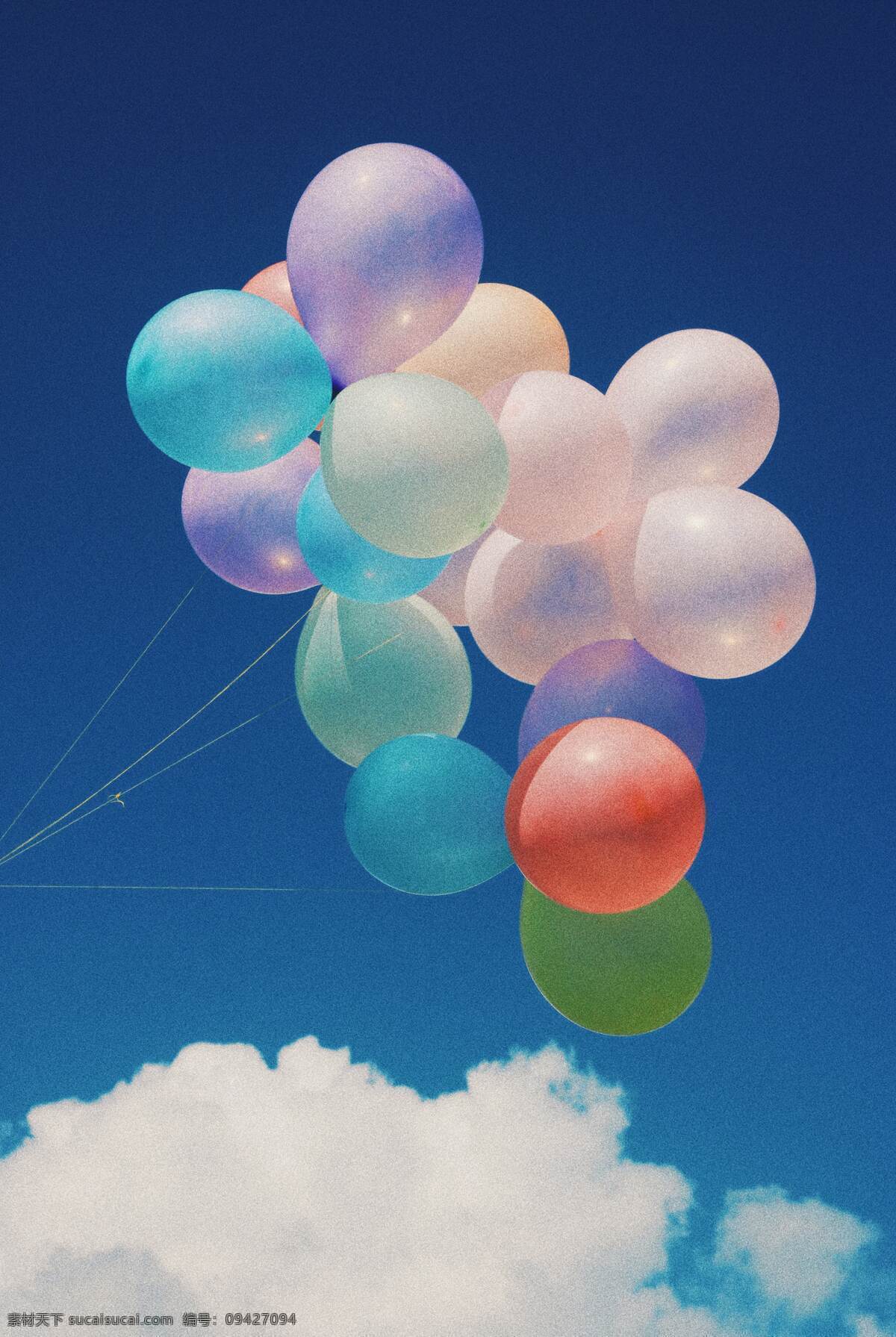 天空 蓝天 晴天 白云 拍照 照片 拍摄 气球造型 氢气球 派对 庆祝 生活百科 娱乐休闲
