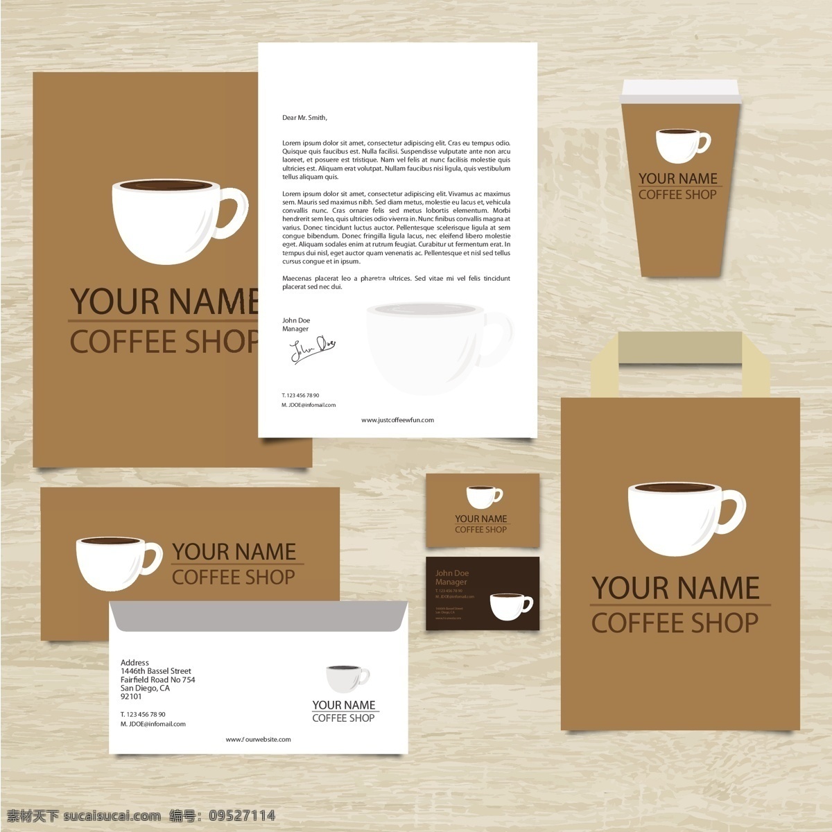 咖啡店vi 咖啡 店 文具 背景 食品 样机 纸张 卡片 模板 包装 杯 企业 品牌 标识 商标 商店 最新矢量素材