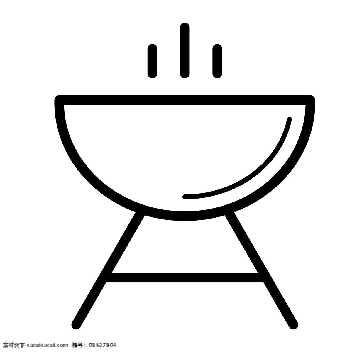 黑色 创意 烧烤 美食 元素 食物 吃的 纹理 扁平化 ui 图标 线稿 热气