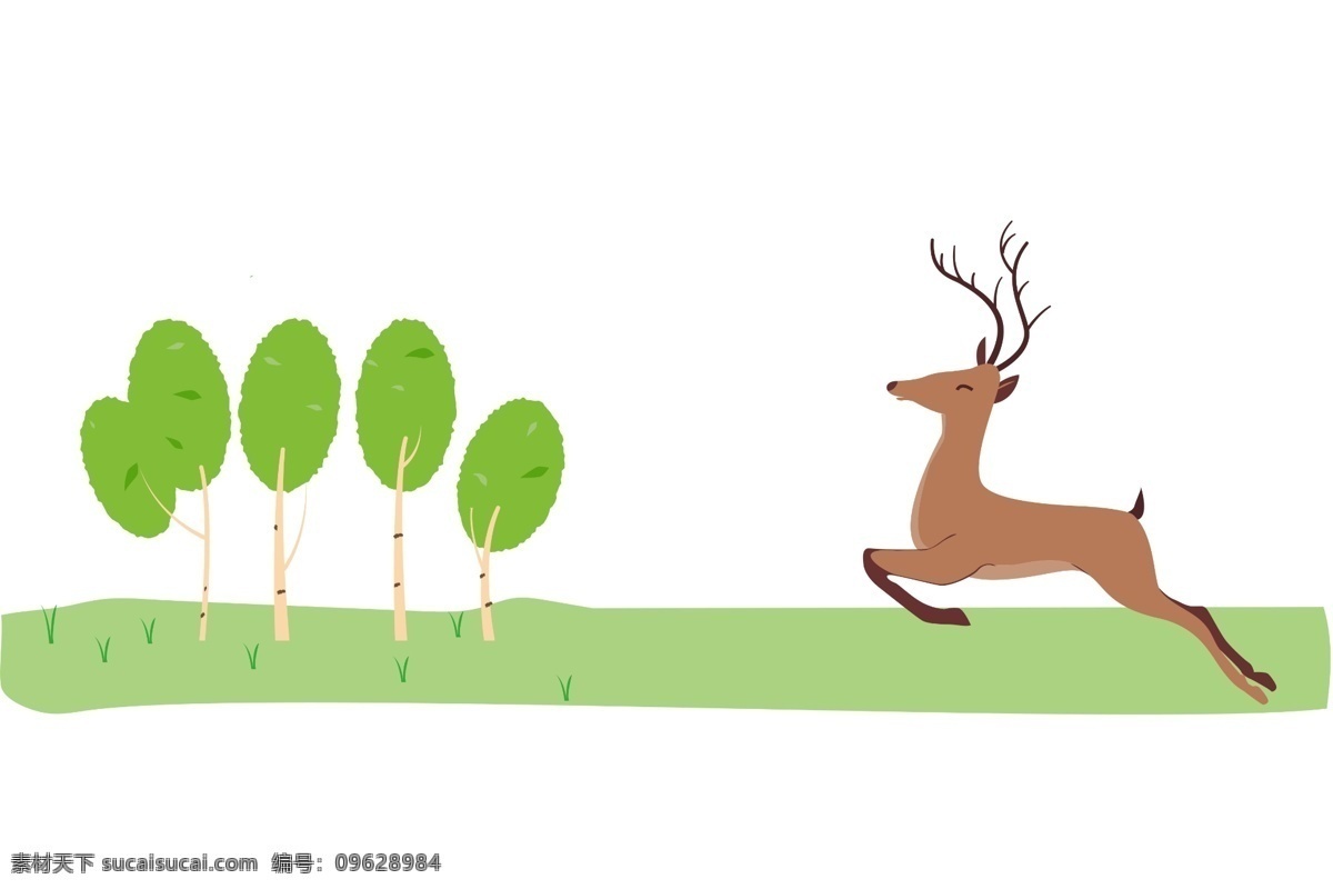 小鹿 绿树 草地 小草 树图形 树剪影 奔跑 跳跃 卡通树 树 森系素材 森林素材 卡通树木 树木卡通 艺术树 许愿树 大树 小树 绿色书 矢量树 各类矢量树 绿色 绿色植物 抽象卡通树 抽象树 幼儿园背景墙 校园文化墙 绿叶 树叶