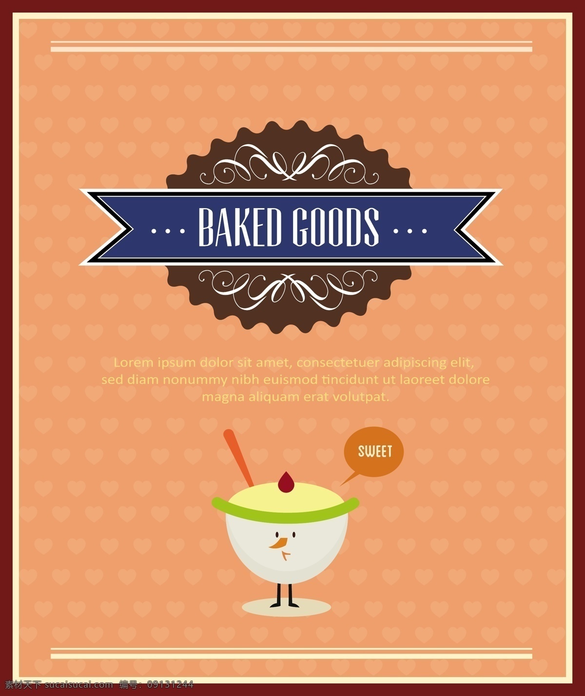 冰淇淋插画 食品插画 美食漫画 美食海报 食品海报 其他模板 矢量素材 橙色