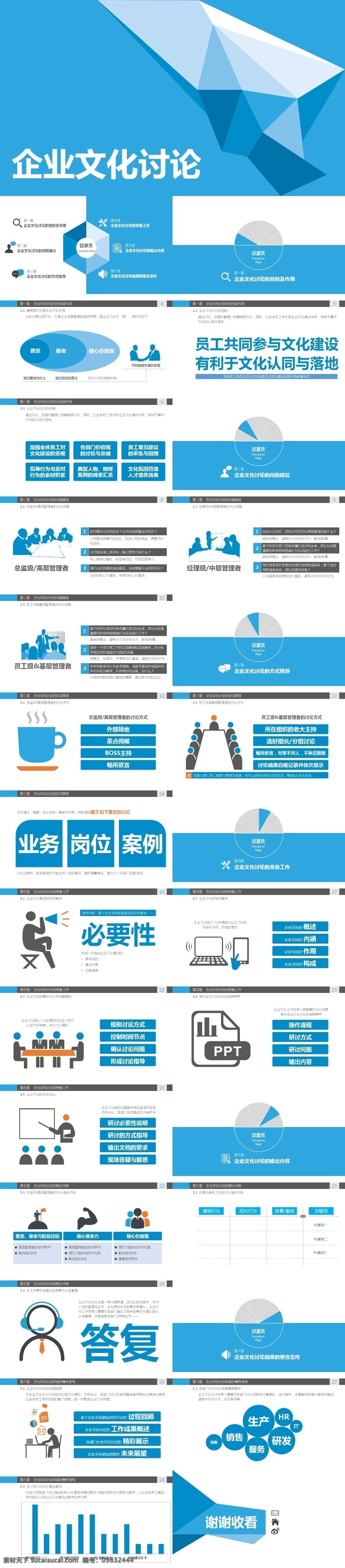商务 蓝 企业 文化 讨论 计划总结 清新ppt 商务蓝ppt 通用