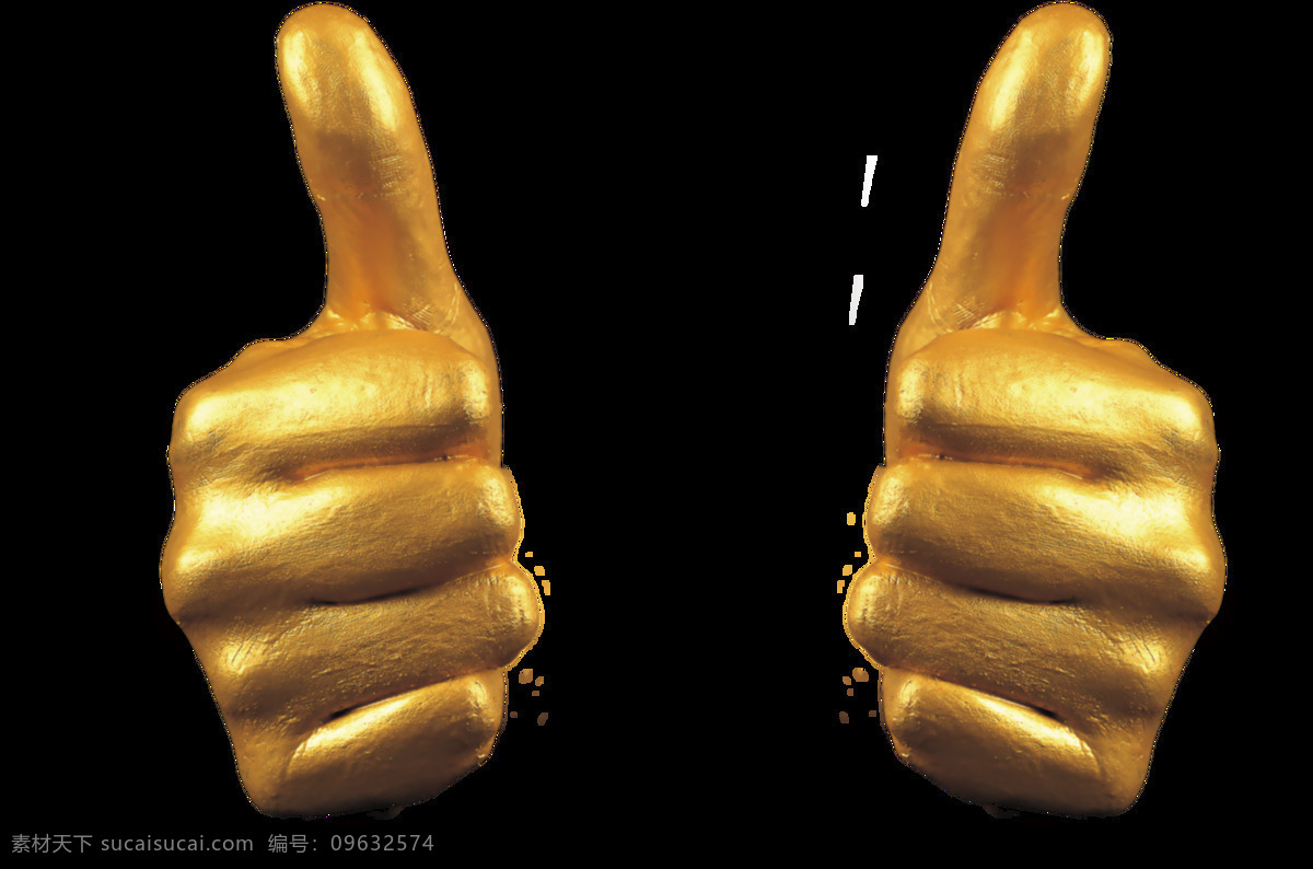金色 手指 雕塑 元素 png元素 大拇指 免抠元素 拳头 透明素材