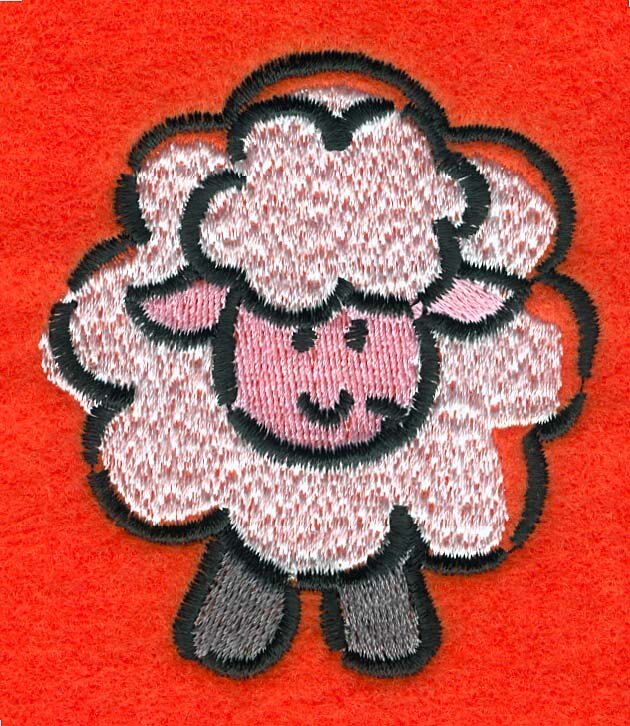 绣花免费下载 动物 粉色 服装图案 绵羊 色彩 绣花 面料图库 服装设计 图案花型