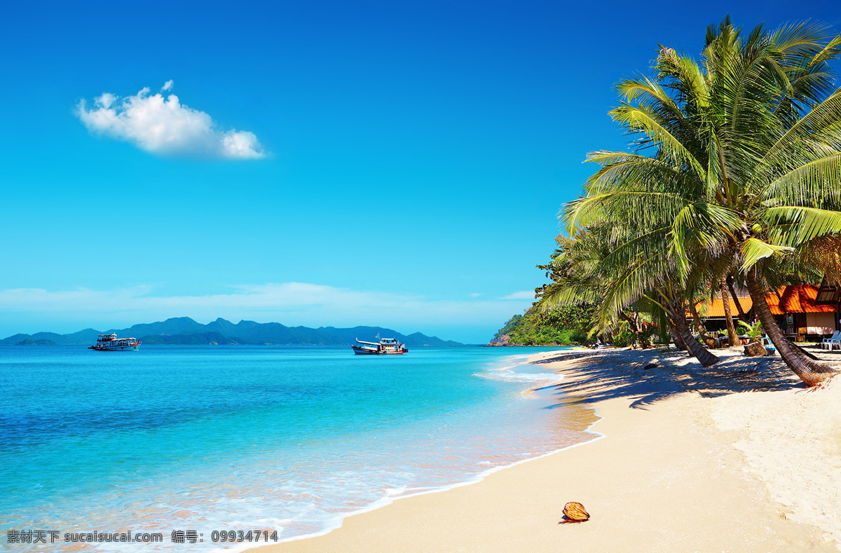 夏季海边背景 沙滩 海边 蓝天 白银 椰树 夏天 清凉 海水 淘宝背景图片 青色 天蓝色