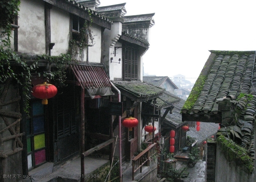 重庆市 瓷器 口 古镇 瓷器口 老街街景 山道阶梯 建筑景观 自然景观