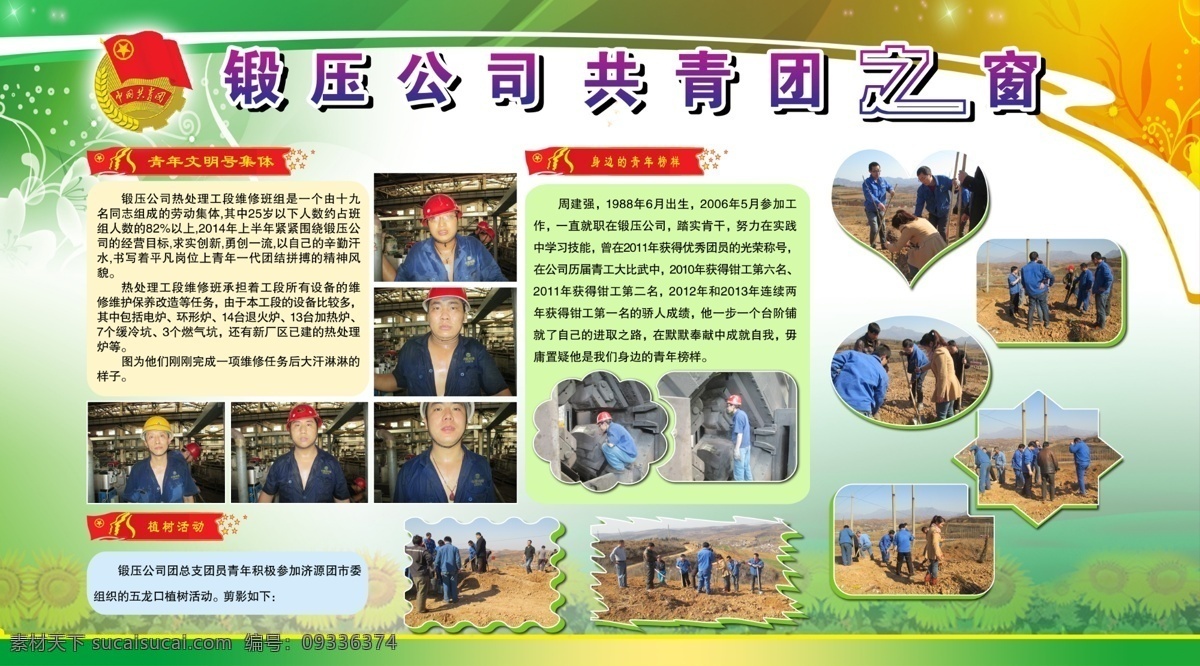 锻压公司 共青团之窗 展板