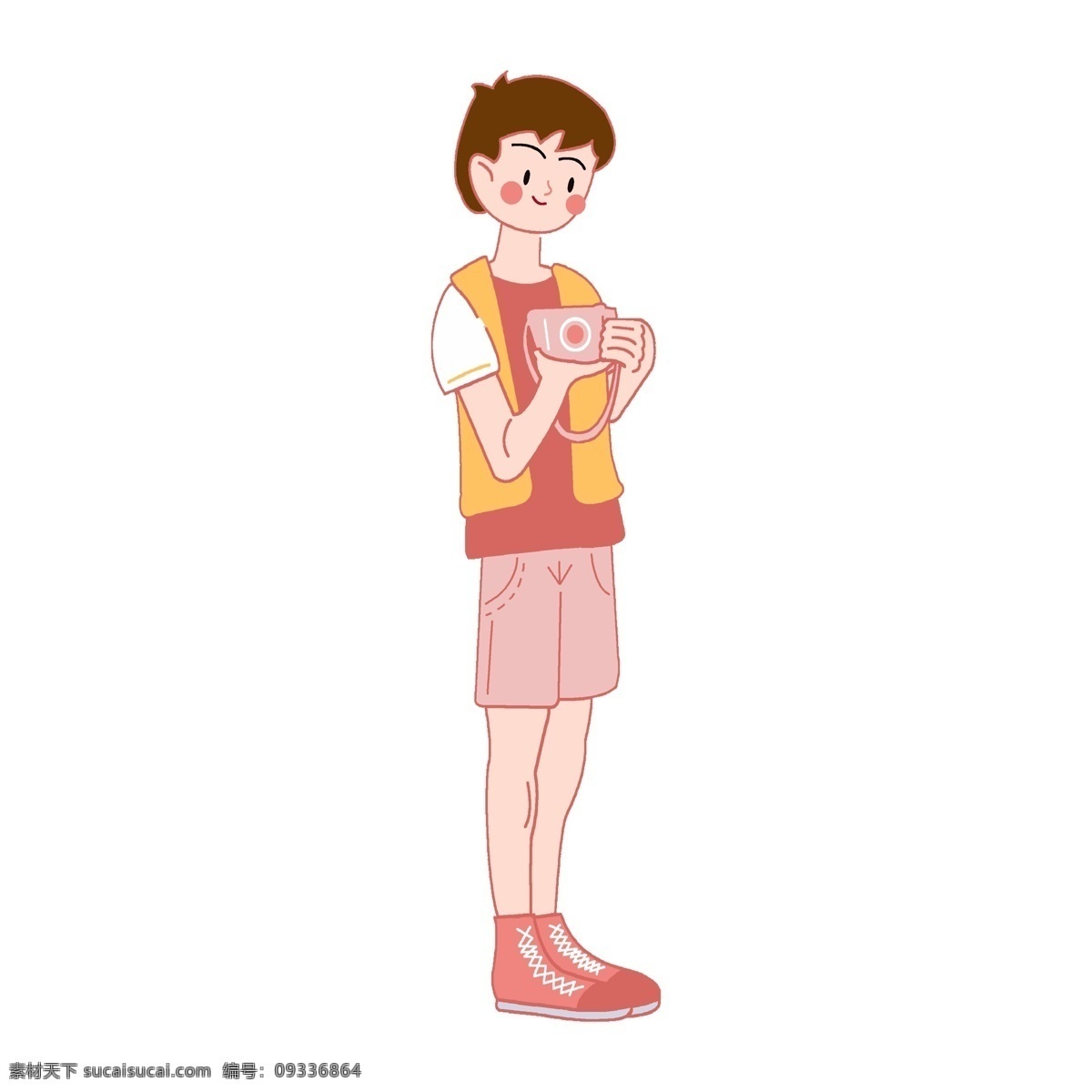 手绘 清新 风 少年 元素 男子 人物插画 精致人物 手绘元素 卡通 时尚