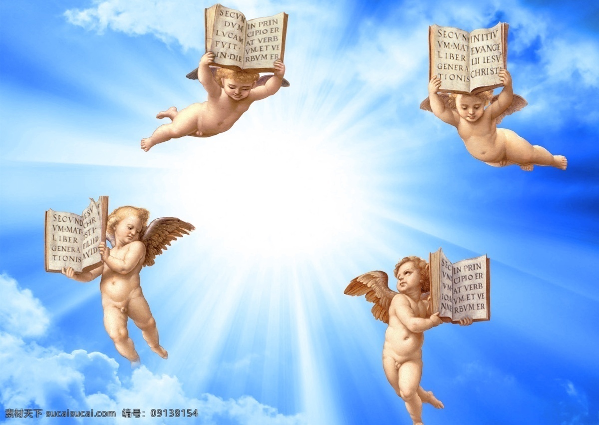 天使 天空 白云 蓝天 欧式油画 丘比特 神话 油画 宗教 模板下载 天使天空 天顶 圣子 psd源文件