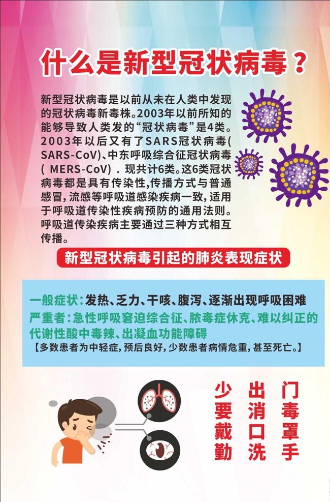 什么 新型 冠状 病毒 2019 新型冠状病毒 新型冠状 感染的肺炎 冠状病毒 新型病毒 新型病毒肺炎 冠状病毒知识 病毒性肺炎 新型肺炎 ncov 宣传单 宣传册 传单 宣传手册 宣传知识 防护知识 防护手册 三折页 对折页 折页 防控疫情 2020 防控新型冠状 病毒知识 预防新型病毒 预防措施 48字守则