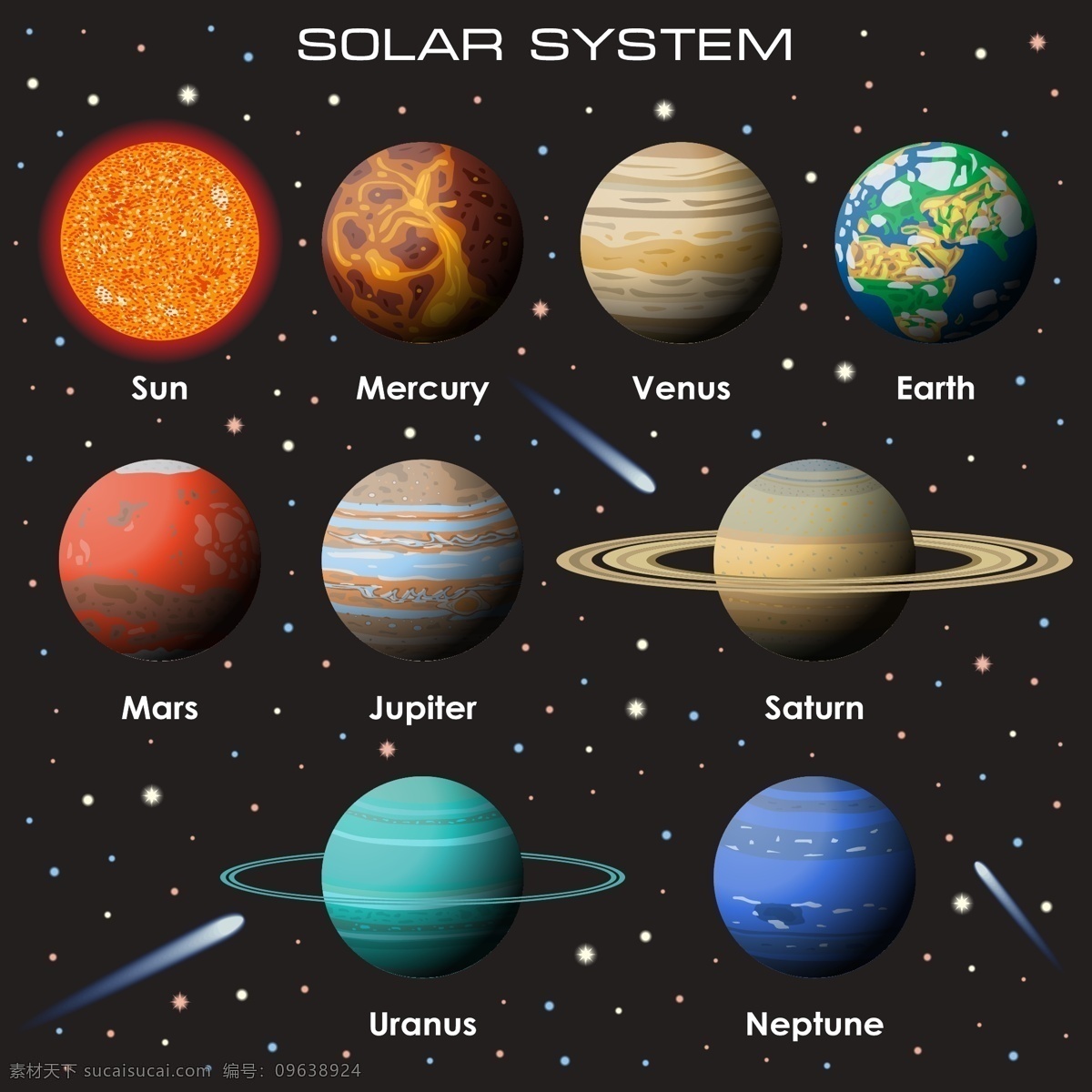宇宙行星矢量 宇宙 科学 天文 行星 太空 矢量 卡通设计