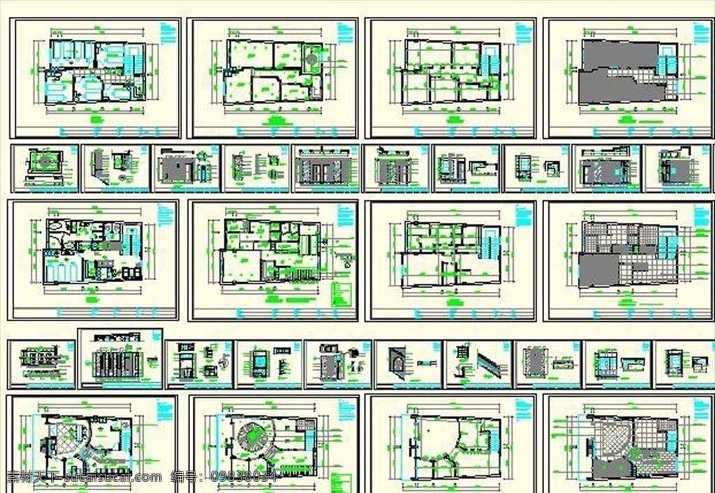美容院 装修 施工图 施工 图 装潢 环境设计 施工图纸 dwg