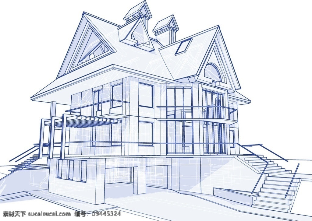 平面设计蓝图 蓝图 平面 建筑 房子 透视 3d 线条 住 室内设计 建筑家居 矢量