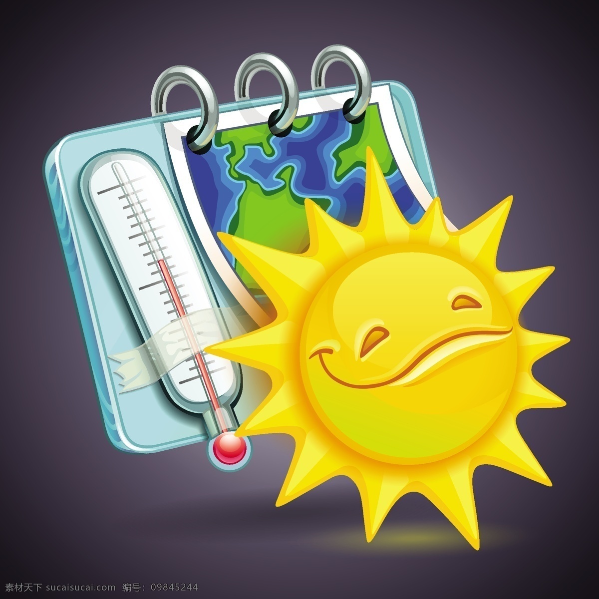高温天气 太阳 表情 笑脸 温度计 天气 手绘 矢量 矢量其他 矢量素材 其他矢量