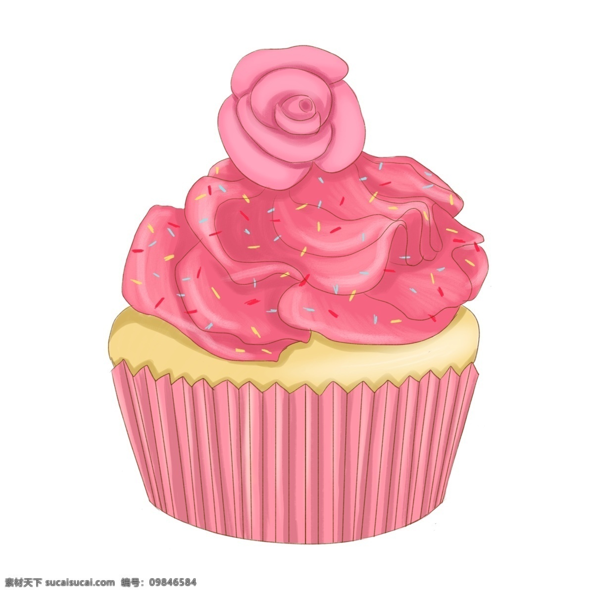 粉红色 蛋糕 矢量图 粉色 玫瑰 花朵 纸盒蛋糕 粉红色玫瑰 粉红色花朵 花朵蛋糕 甜品 甜食 卡通手绘