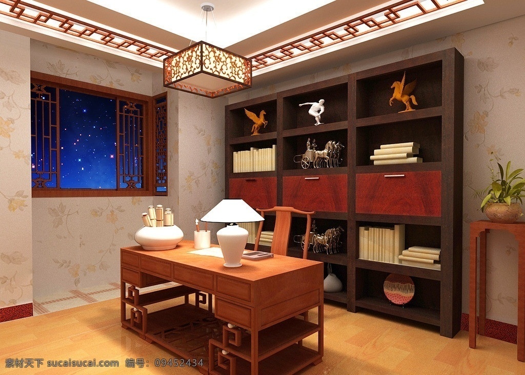 中式 书房 家居设计 3dmax 源文件 室内模型 3d设计模型 max