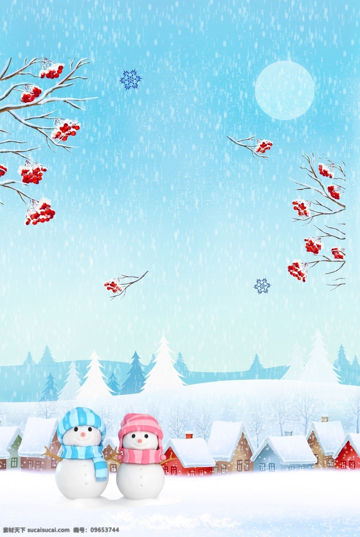 唯美 冬季 雪地 雪人 背景 冬季背景 背景设计 广告背景 下雪 下雪背景 冬天素材