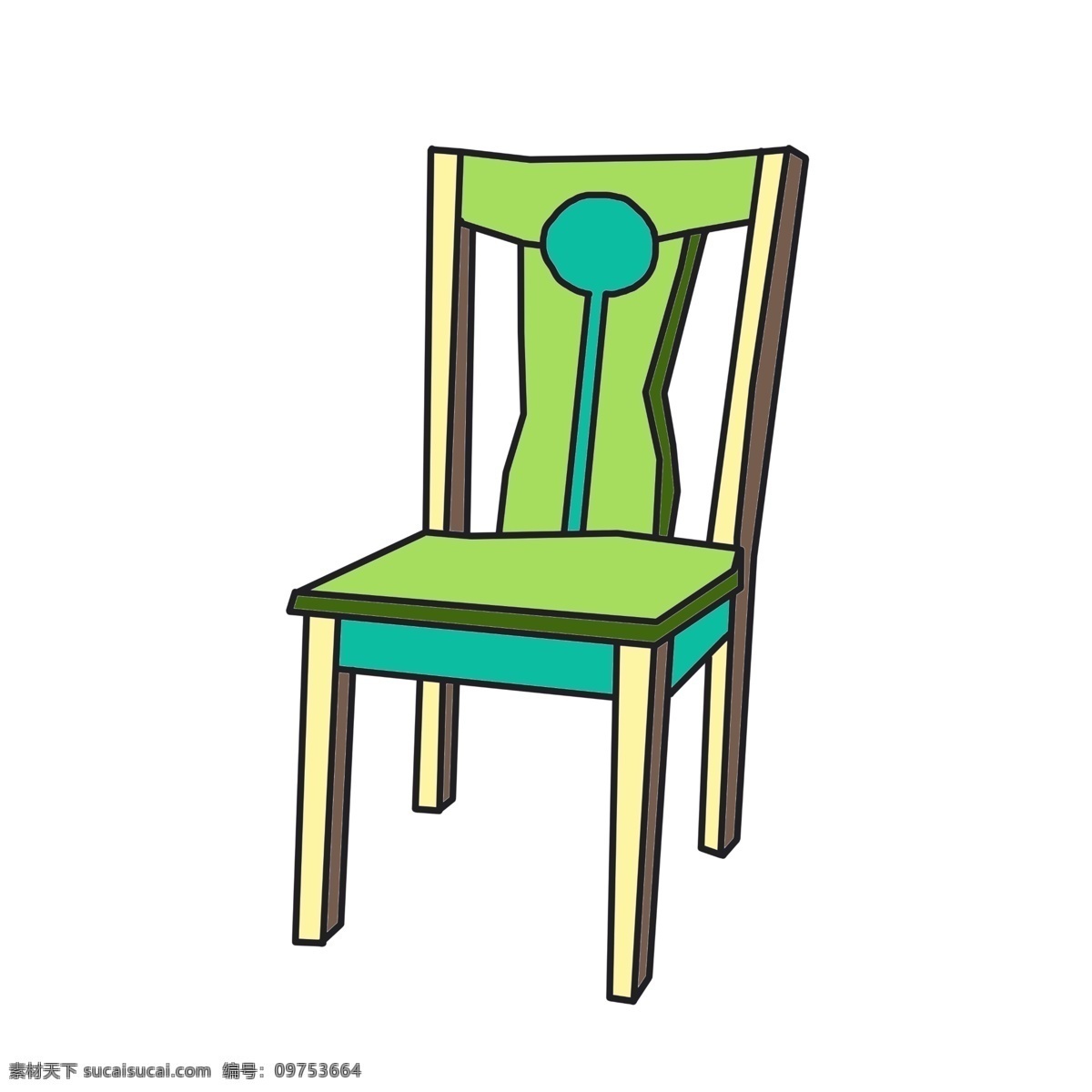 蓝绿色 座椅 插画 镂空装饰靠背 创意 靠背椅 蓝绿色的椅子 实木家具 四 脚凳 家具家私 时尚复古座椅