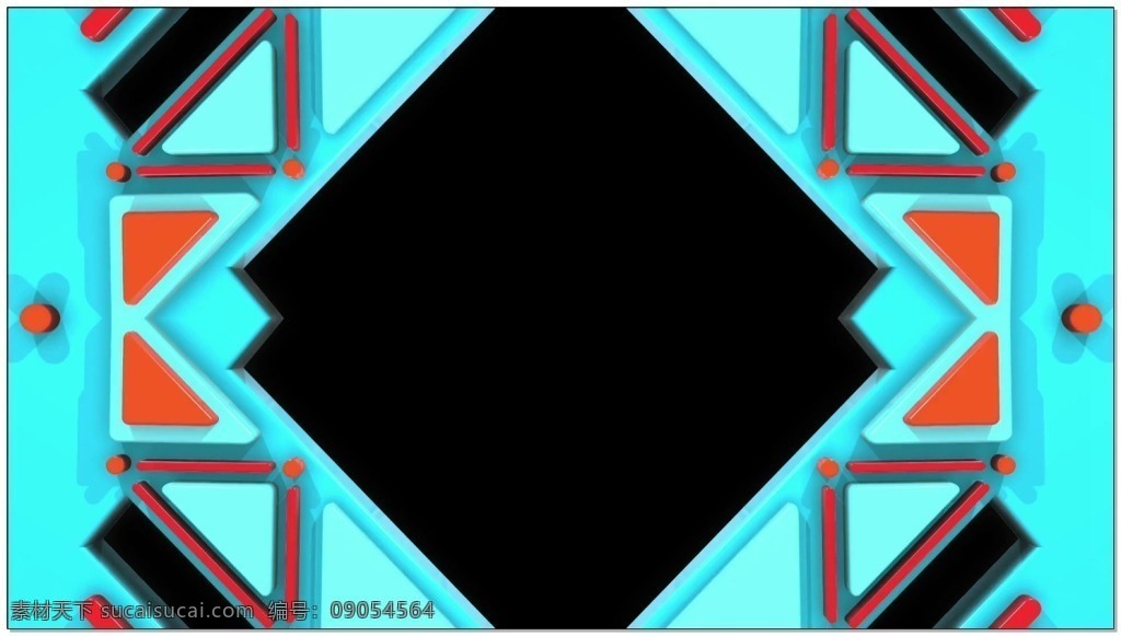 青色 立体 方块 视频 机械 菱形 视频素材 动态视频素材