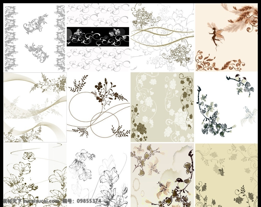 矢量花纹 梦幻花纹 时尚 潮流 线条 花纹 花朵 蝴蝶 天使 百合 鸟 圆圈 动感线条 水墨花 叶 欧式花纹 欧式底纹 底纹边框 时尚花纹 花纹矢量图 矢量 枫叶 别墅 移门图案 花纹花边
