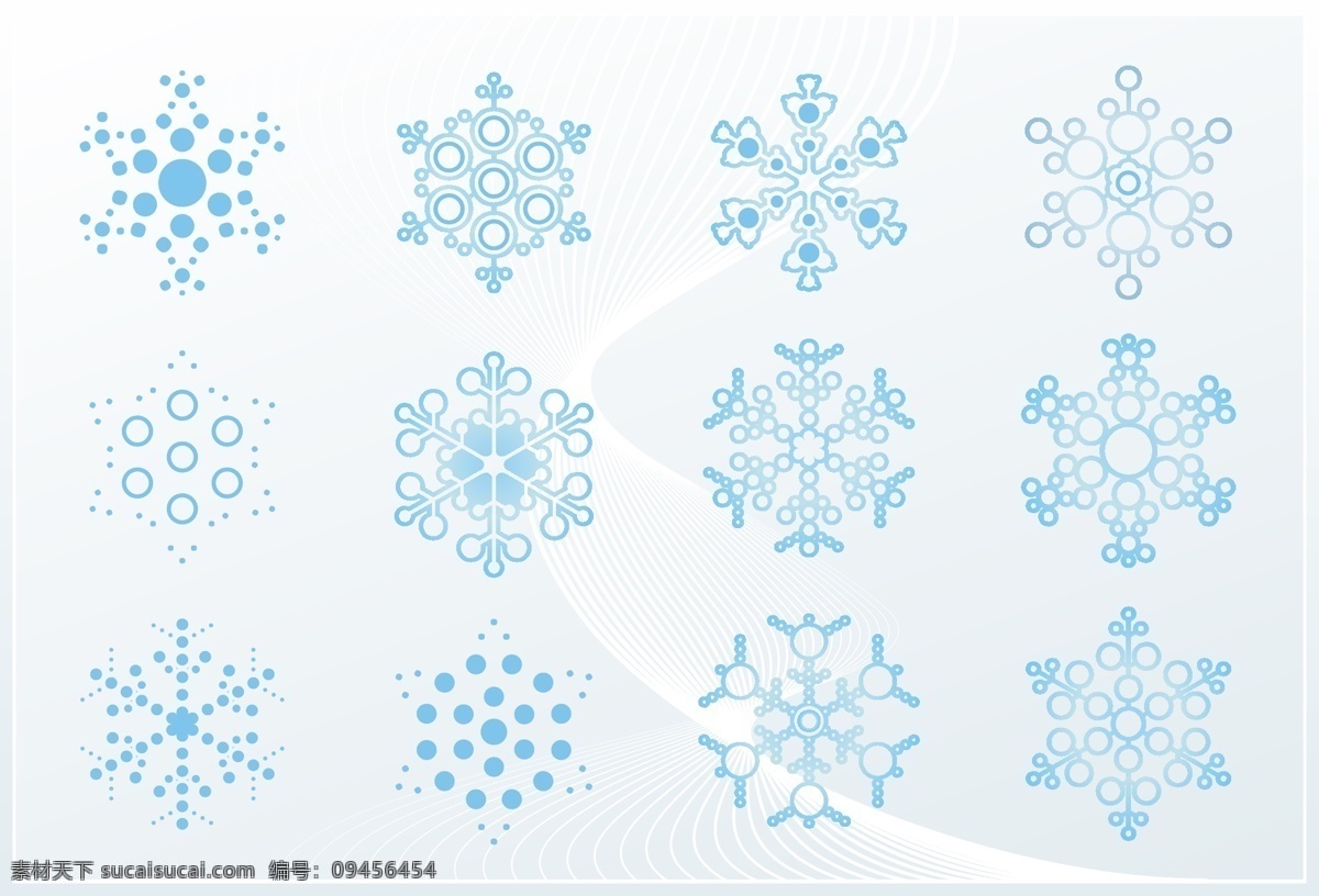 几何雪花集 几何 雪花 其他载体 白色