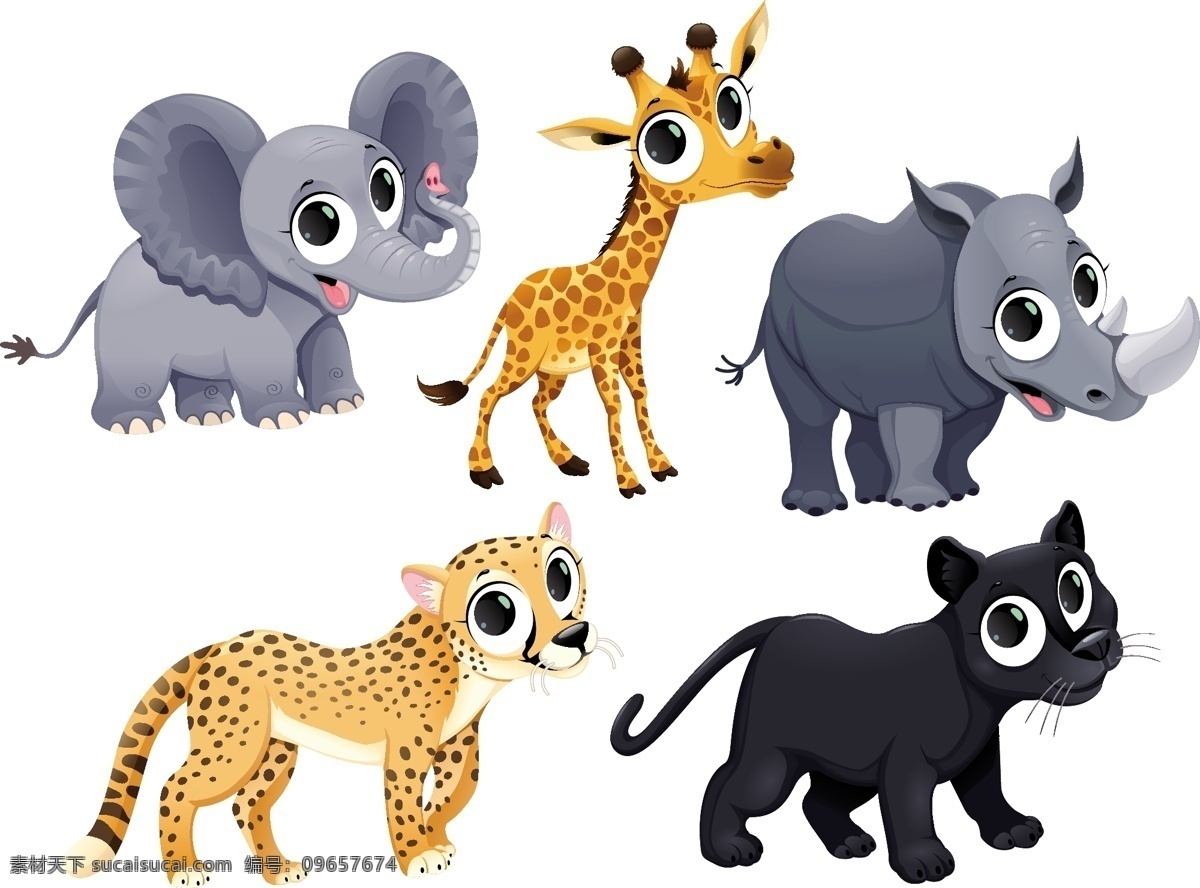 组 稀有 动物 可爱 卡通 卡哇伊 矢量素材 小动物 创意设计 简约 创意 元素 生物元素 动物元素