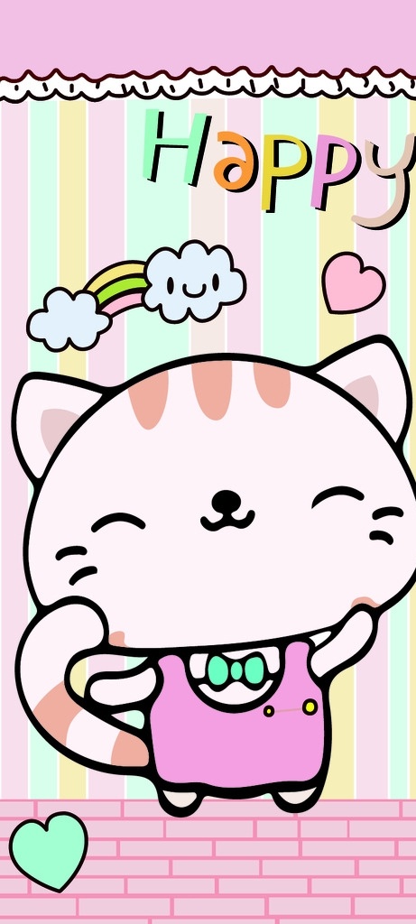 happy 可爱卡通 猫咪 矢量素材 小猫 卡通设计 可爱猫咪 卡通猫咪