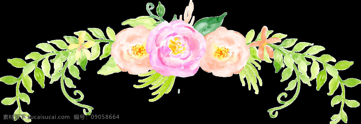 黄 紫花 边卡 通 透明 花丛 cia色 透明素材 免扣素材 装饰图案