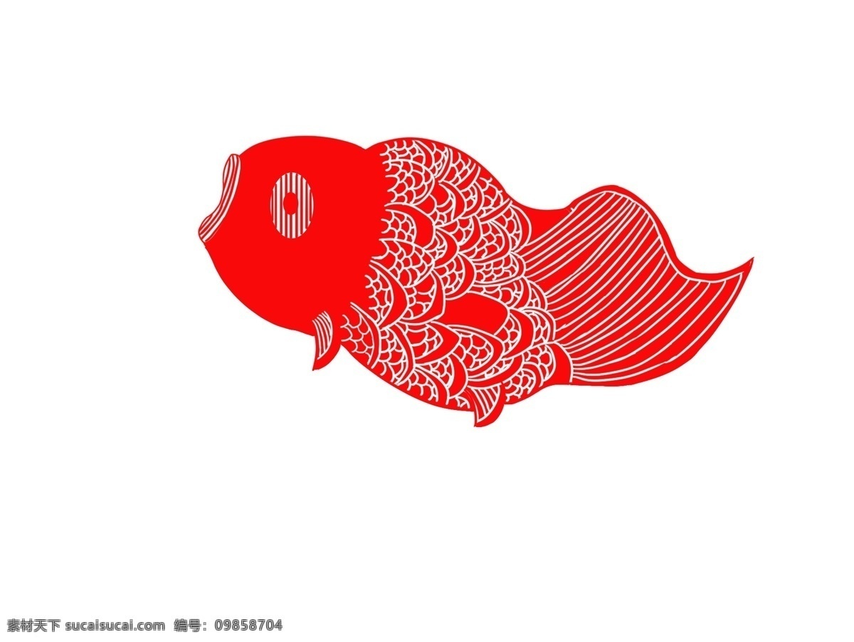 年年有余 财到 好运到 中国的红 新春 快乐 手绘 中国 风 鱼 剪纸 图 吉祥如意 道道 全