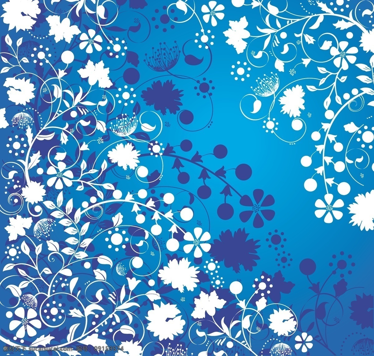 花卉 花枝 彩色 灯笼 剪影 背景 矢量 花藤 花茎 矢量图 花纹花边