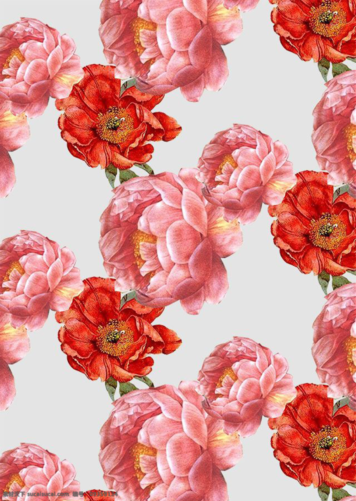 花 底纹 白底 粉色 红色 立体分布 底纹边框