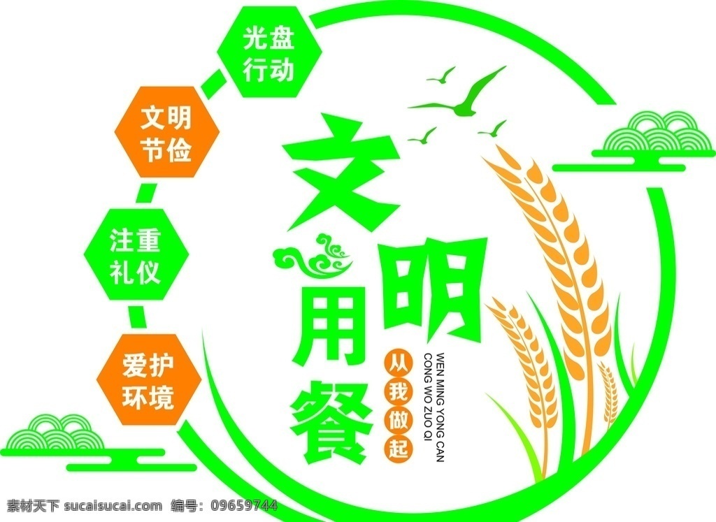 文明用餐图片 文明用餐 厉行节约 爱护环境 食堂 节约 展板模板