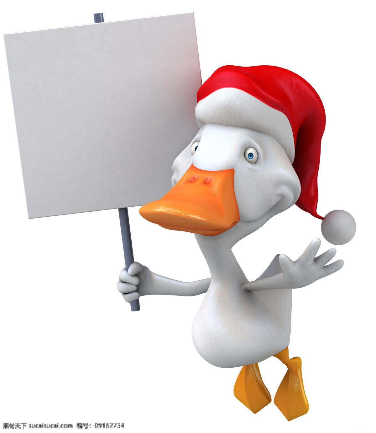 3d 动物图片 3d设计 圣诞节 圣诞帽 鸭子 3d动物 卡通动物表情 3d模型素材 其他3d模型