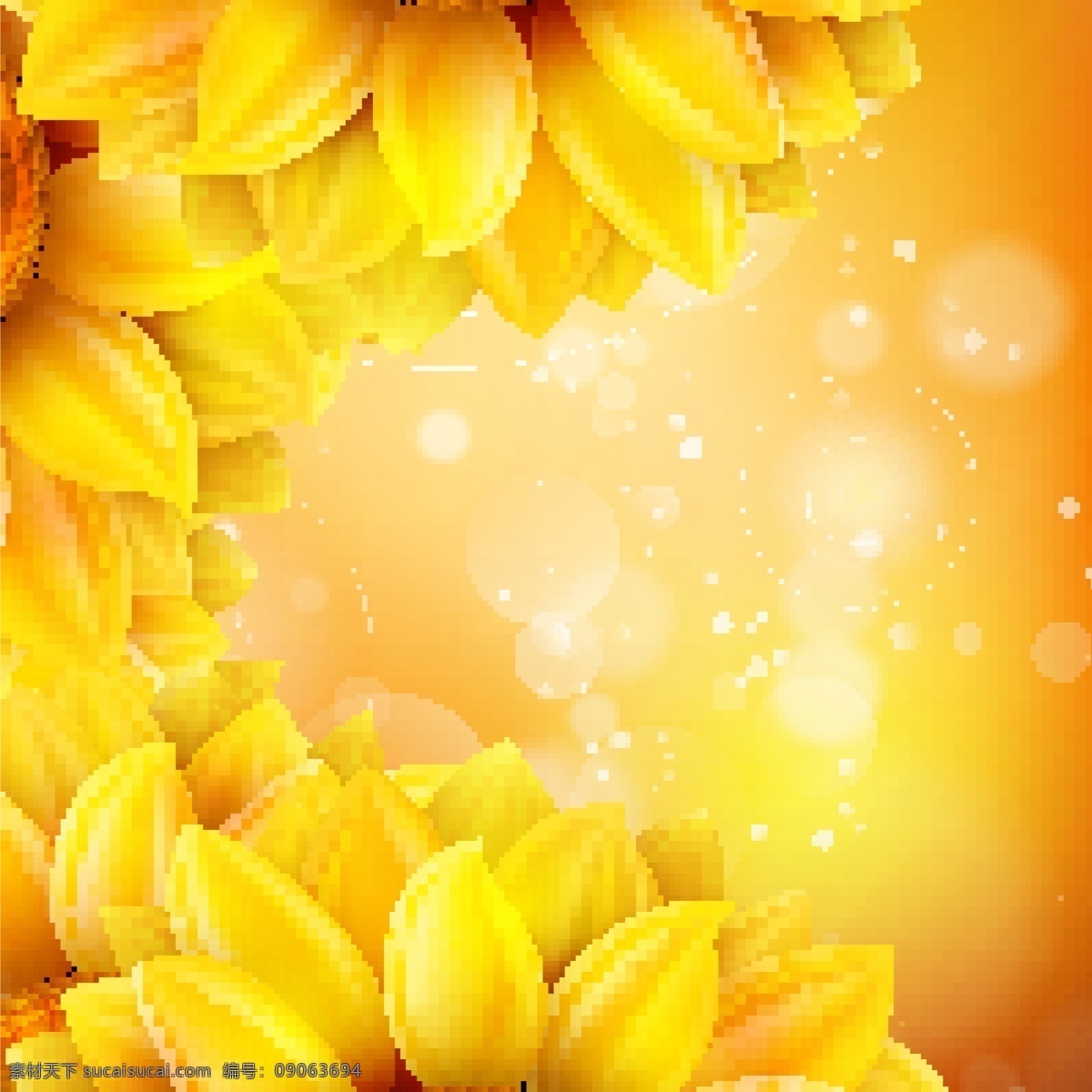 向日葵 花 花瓣 金色 背景 纹理 花卉 矢量素材 背景素材 设计素材